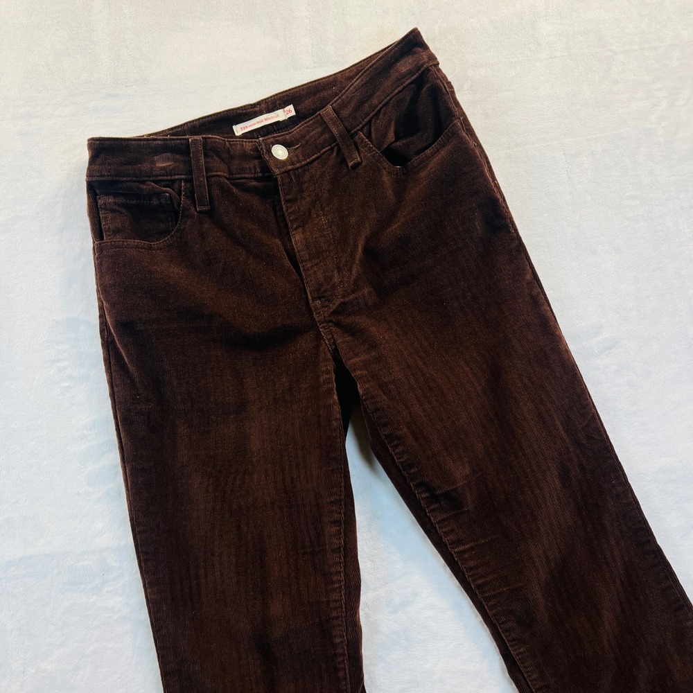 Levis 725 High Rise Bootcut Corduroy Pants Brown W26 L32 18759-0118